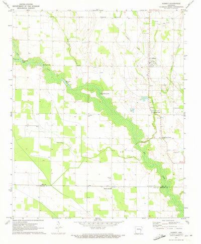 United States Geological Survey Aubrey, AR (1971, 24000-Scale) digital map