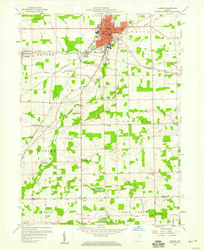 United States Geological Survey Auburn, IN (1957, 24000-Scale) digital map