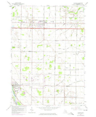 United States Geological Survey Auburn, MI (1962, 24000-Scale) digital map