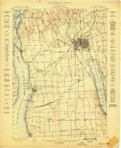 United States Geological Survey Auburn, NY (1899, 62500-Scale) digital map