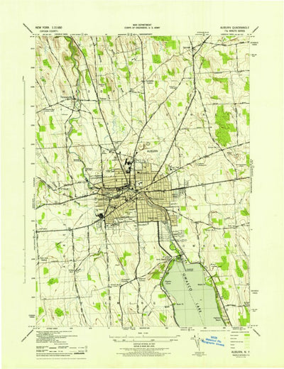 United States Geological Survey Auburn, NY (1943, 31680-Scale) digital map
