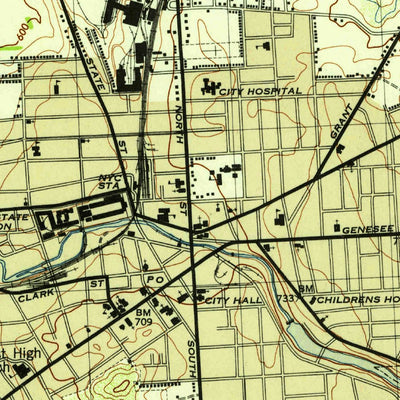 United States Geological Survey Auburn, NY (1943, 31680-Scale) digital map