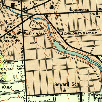 United States Geological Survey Auburn, NY (1953, 24000-Scale) digital map