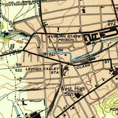 United States Geological Survey Auburn, NY (1953, 24000-Scale) digital map