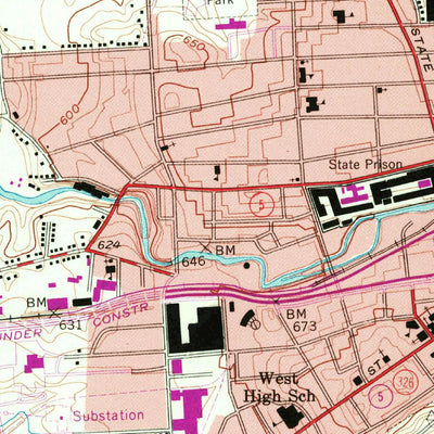 United States Geological Survey Auburn, NY (1954, 24000-Scale) digital map