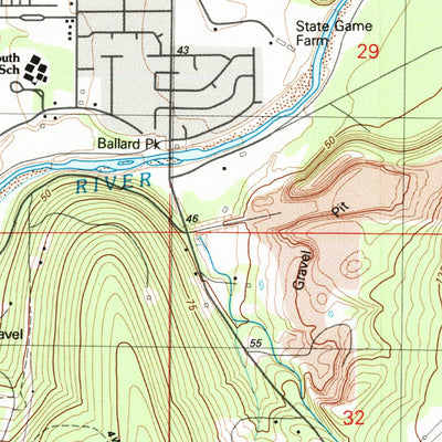 United States Geological Survey Auburn, WA (1983, 25000-Scale) digital map