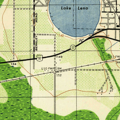 United States Geological Survey Auburndale, FL (1944, 31680-Scale) digital map