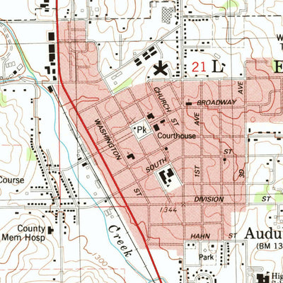 United States Geological Survey Audubon, IA (1983, 24000-Scale) digital map