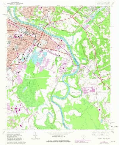 United States Geological Survey Augusta East, GA-SC (1965, 24000-Scale) digital map