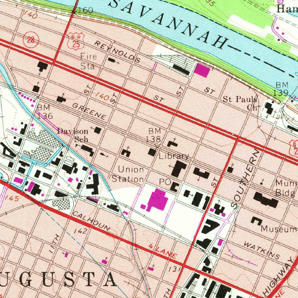Augusta East, GA-SC (1965, 24000-Scale) Map by United States Geological ...