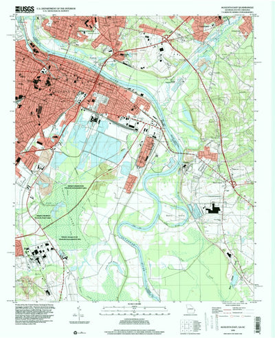 United States Geological Survey Augusta East, GA-SC (1995, 24000-Scale) digital map