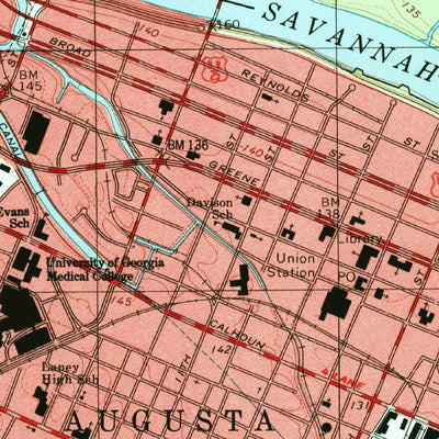 United States Geological Survey Augusta East, GA-SC (1995, 24000-Scale) digital map