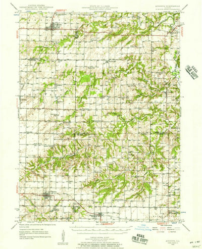 United States Geological Survey Augusta, IL (1946, 62500-Scale) digital map