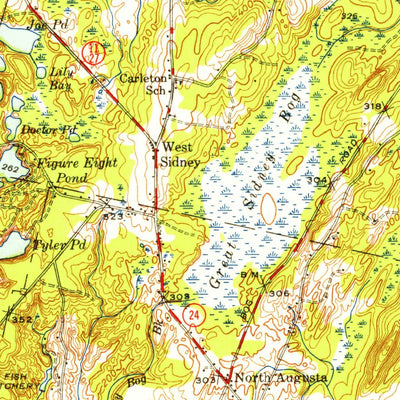 United States Geological Survey Augusta, ME (1941, 62500-Scale) digital map