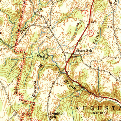United States Geological Survey Augusta, ME (1943, 62500-Scale) digital map