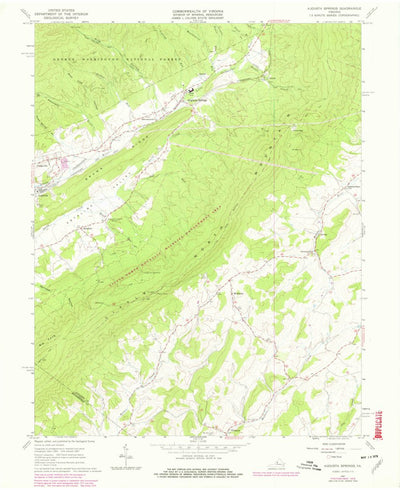 United States Geological Survey Augusta Springs, VA (1967, 24000-Scale) digital map