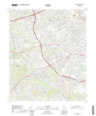 United States Geological Survey Augusta West, GA (2020, 24000-Scale) digital map
