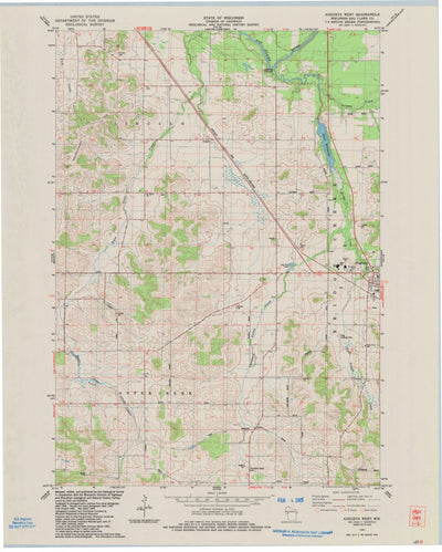 United States Geological Survey Augusta West, WI (1984, 24000-Scale) digital map