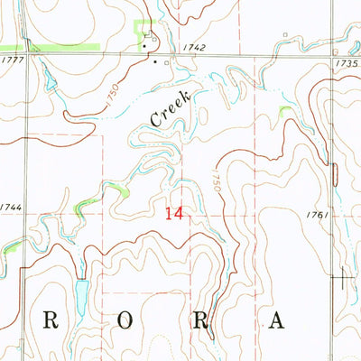 United States Geological Survey Aurora East, NE (1968, 24000-Scale) digital map