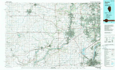 United States Geological Survey Aurora, IL (1985, 100000-Scale) digital map