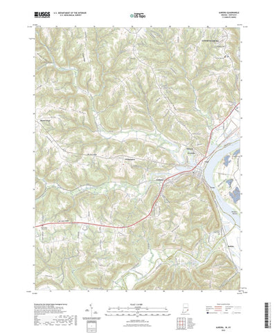 United States Geological Survey Aurora, IN (2022, 24000-Scale) digital map