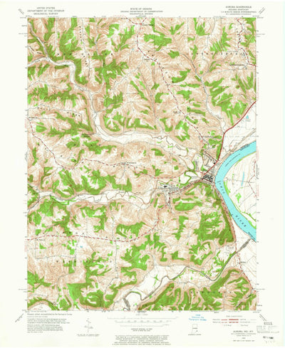 United States Geological Survey Aurora, IN-KY (1953, 24000-Scale) digital map