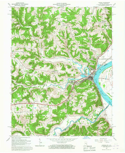 United States Geological Survey Aurora, IN-KY (1966, 24000-Scale) digital map