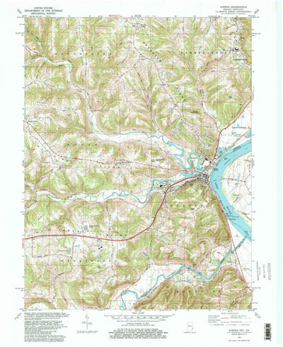 United States Geological Survey Aurora, IN-KY (1981, 24000-Scale) digital map