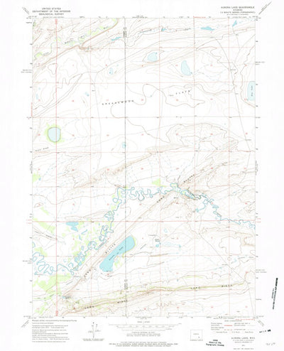United States Geological Survey Aurora Lake, WY (1971, 24000-Scale) digital map