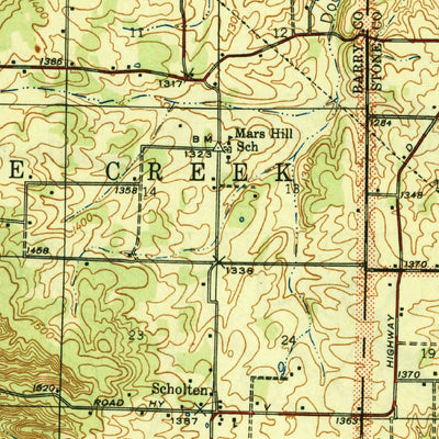 United States Geological Survey Aurora, MO (1945, 62500-Scale) digital map