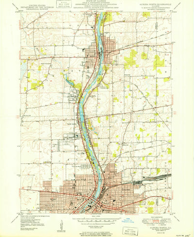 United States Geological Survey Aurora North, IL (1950, 24000-Scale) digital map