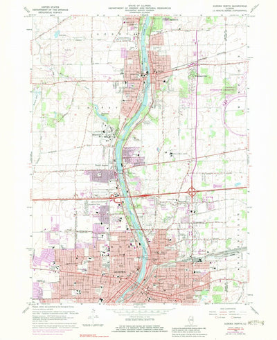 United States Geological Survey Aurora North, IL (1964, 24000-Scale) digital map