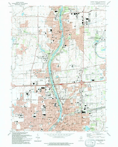 United States Geological Survey Aurora North, IL (1993, 24000-Scale) digital map