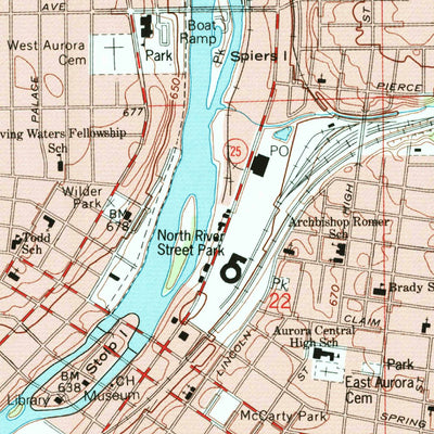 United States Geological Survey Aurora North, IL (1993, 24000-Scale) digital map