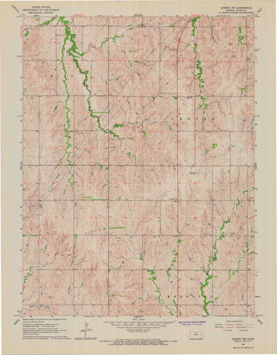 United States Geological Survey Aurora NW, KS (1965, 24000-Scale) digital map