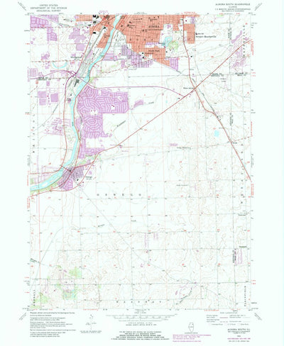 United States Geological Survey Aurora South, IL (1954, 24000-Scale) digital map