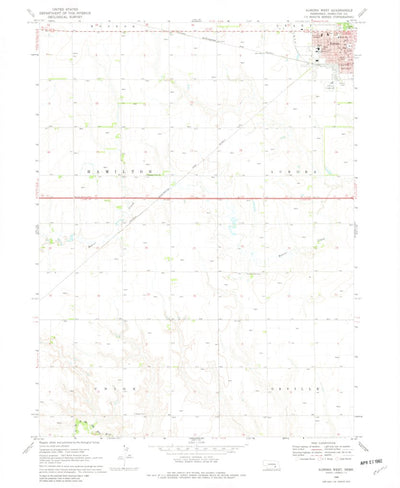 United States Geological Survey Aurora West, NE (1968, 24000-Scale) digital map