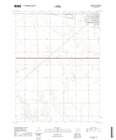 United States Geological Survey Aurora West, NE (2021, 24000-Scale) digital map
