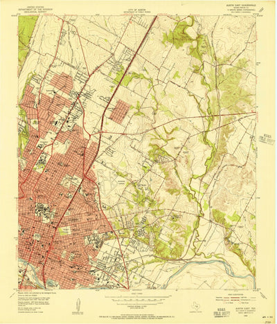 United States Geological Survey Austin East, TX (1954, 24000-Scale) digital map