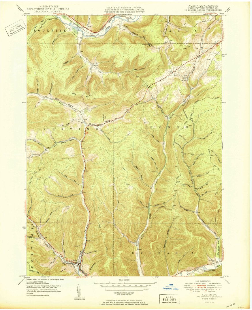 Austin, PA (1950, 24000-Scale) Map by United States Geological Survey ...