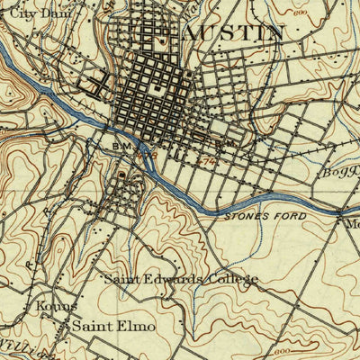 United States Geological Survey Austin, TX (1910, 125000-Scale) digital map