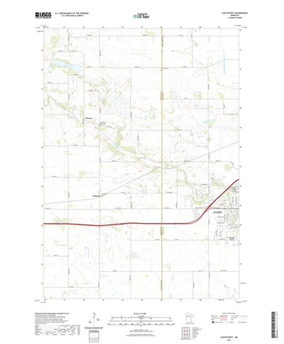 United States Geological Survey Austin West, MN (2022, 24000-Scale) digital map
