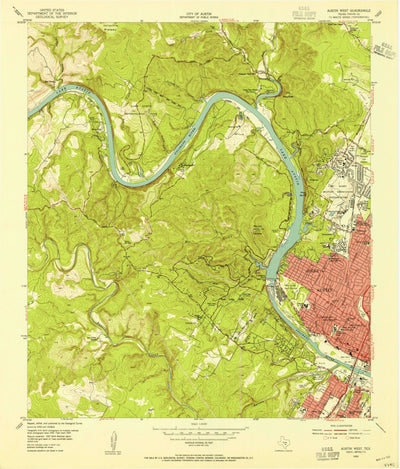 United States Geological Survey Austin West, TX (1954, 24000-Scale) digital map