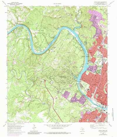 United States Geological Survey Austin West, TX (1966, 24000-Scale) digital map