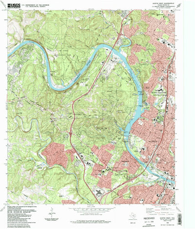 United States Geological Survey Austin West, TX (1988, 24000-Scale) digital map