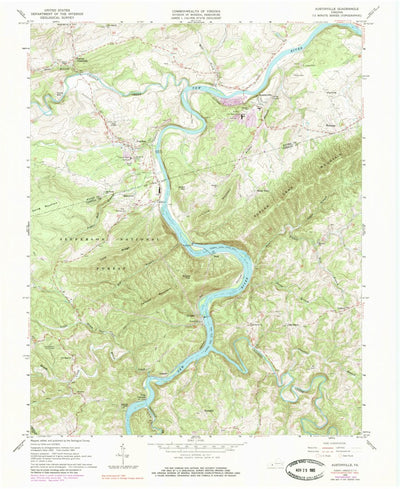 United States Geological Survey Austinville, VA (1965, 24000-Scale) digital map