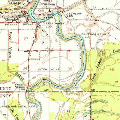 United States Geological Survey Auter, MS (1967, 62500-Scale) digital map