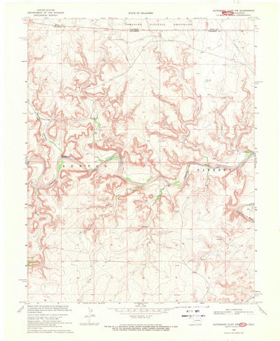 United States Geological Survey Autograph Cliff NW, OK-CO (1968, 24000-Scale) digital map