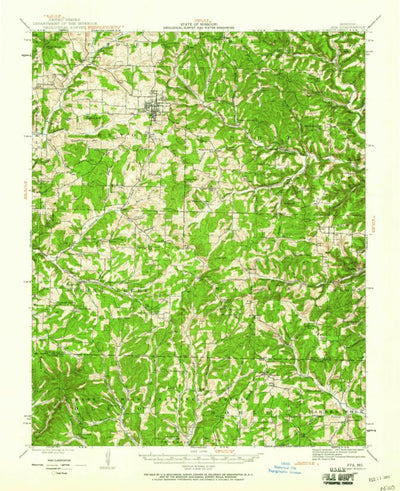 United States Geological Survey Ava, MO (1942, 62500-Scale) digital map