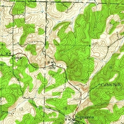 United States Geological Survey Ava, MO (1942, 62500-Scale) digital map